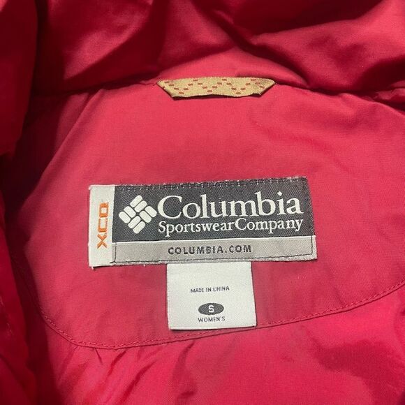 Columbia XCO Down Feather Puffer Jacket Red Winter Quilted Size Small - Picture 4 of 14